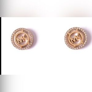 Michael Kors Gold and Silver Crystal Stud Earrings New 2251